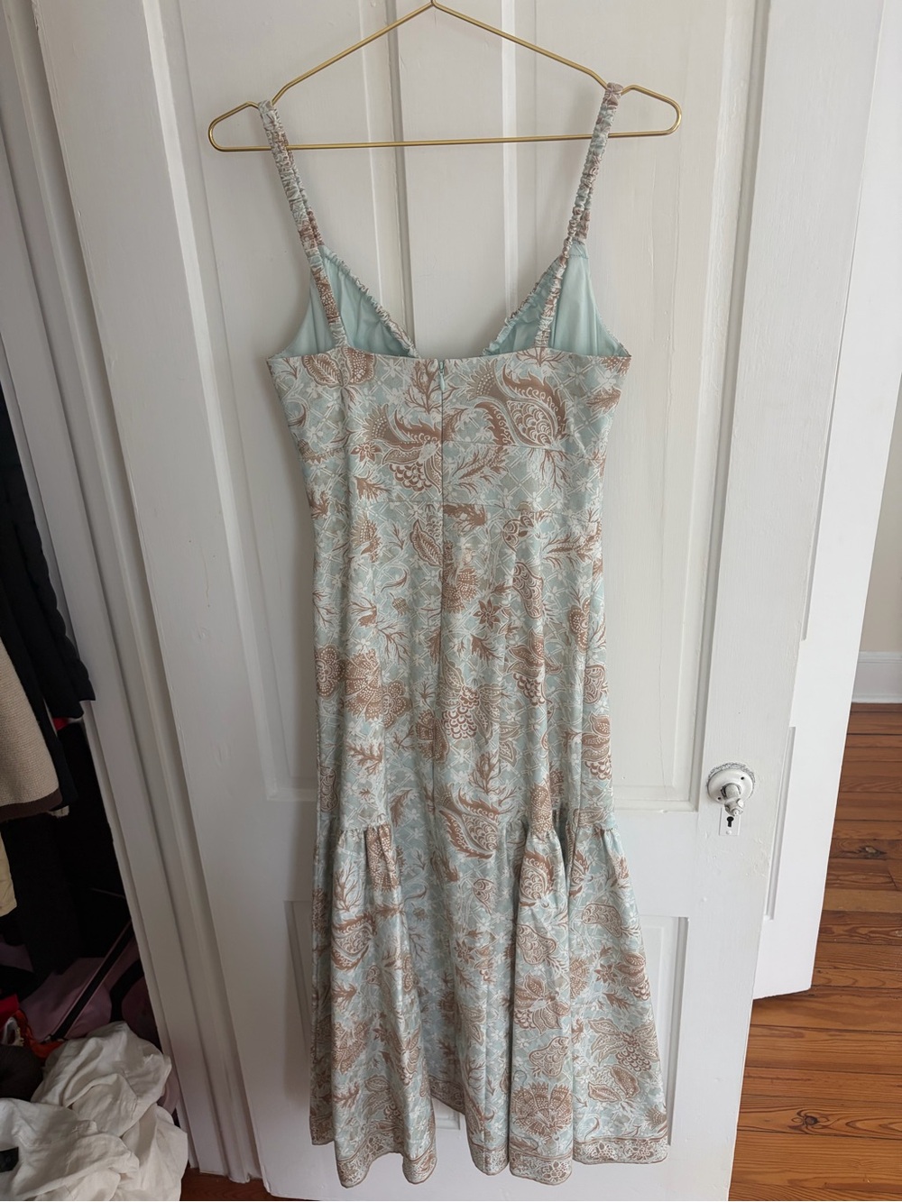 Hill house home Women's The Lillie Dress - Aqua Trellis size small - Picture 13 of 15